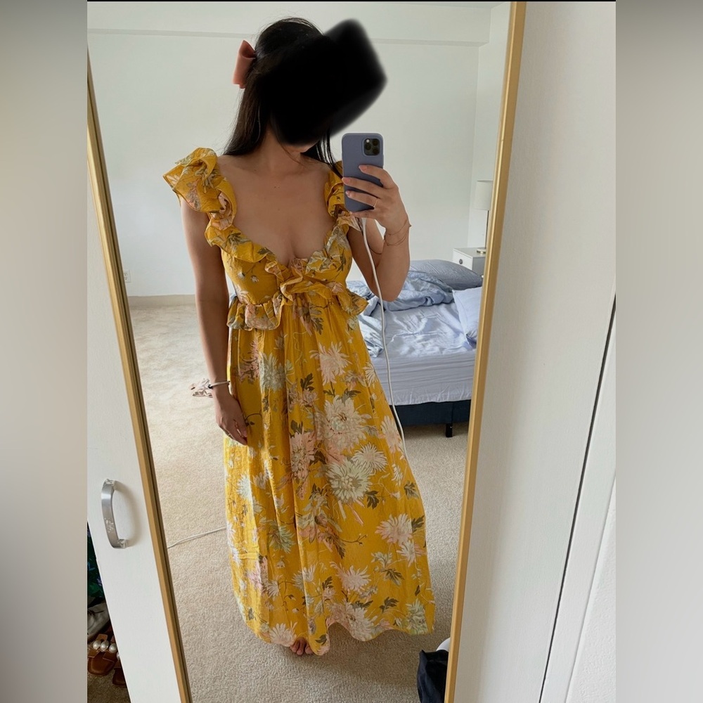 H&M Yellow Floral Maxi Dress